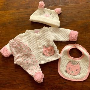 4 pc set quilted girls outfit